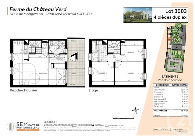 Afficher la photo en grand Appartement F4 à vendre - 4 pièces - 85.7 m2 - ST SAUVEUR SUR ECOLE - 77 - ILE-DE-FRANCE - Century 21 Agence Notre-Dame